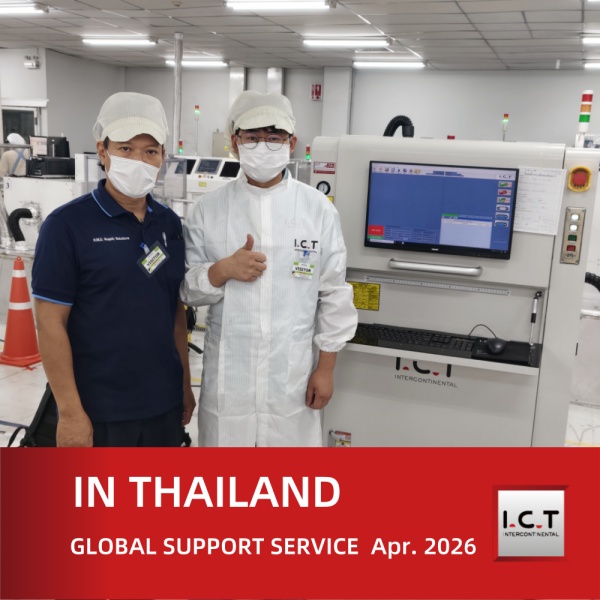 ICT Global teknisk support til installation af lasermærkningsmaskine i Thailand